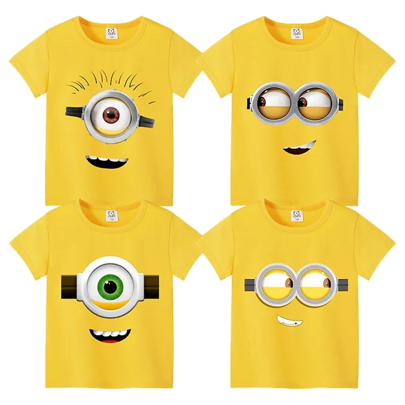 Niedliche Minions-T-Shirts für Kinder aus reiner Baumwolle, geeignet für Jungen und Mädchen, bequeme Oberteile und ein tolles Geburtstagsgeschenk – Detail 2