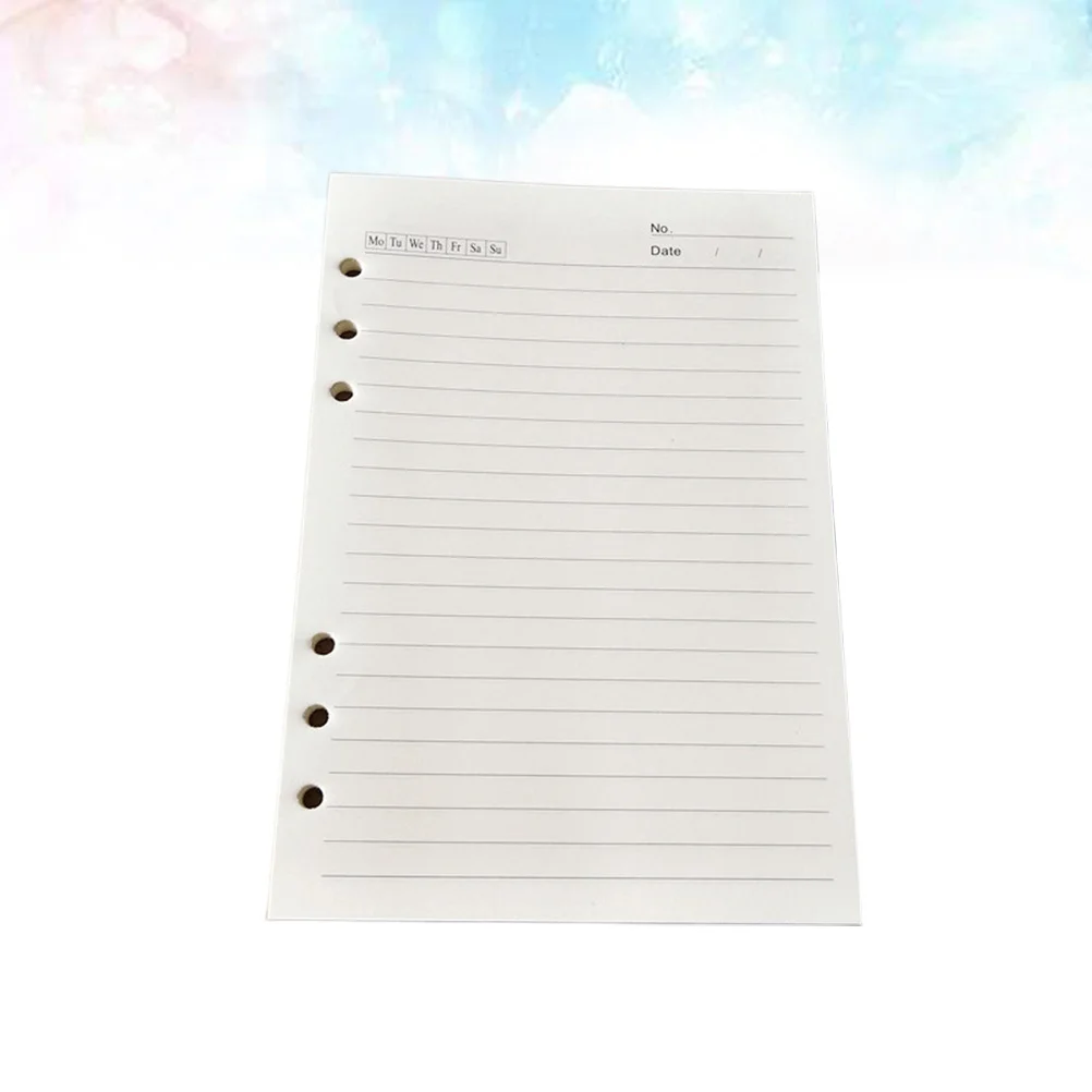 80 صفحة A5 أوراق ورقية فضفاضة للكتابة السلسة خطوط عرضية متوافقة مع 6 حلقات استبدال ورق دفتر أوراق فضفاضة