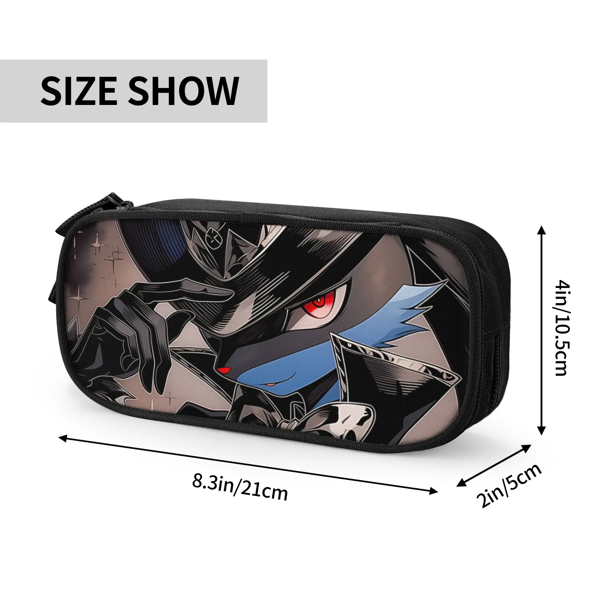 Custom Pokemon Lucario Theme Large Capacity Bags for Child  School Pencil Bag for Boys Gilrs Kids