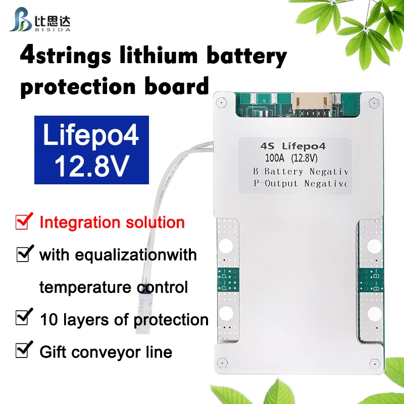 Bisida BMS 4S~24S (3.2V) Lifepo4 24V/36V/60V/72V Common port With balanced temperature control protection For electric vehicles