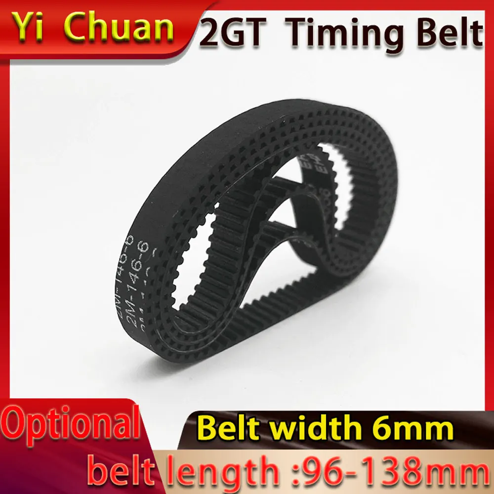 

2GT 3D Printer Parts Timing belt length optional：96-138mm Belt width 6mm GT2 Closed Loop Rubber Timing Belt Pitch 2mm