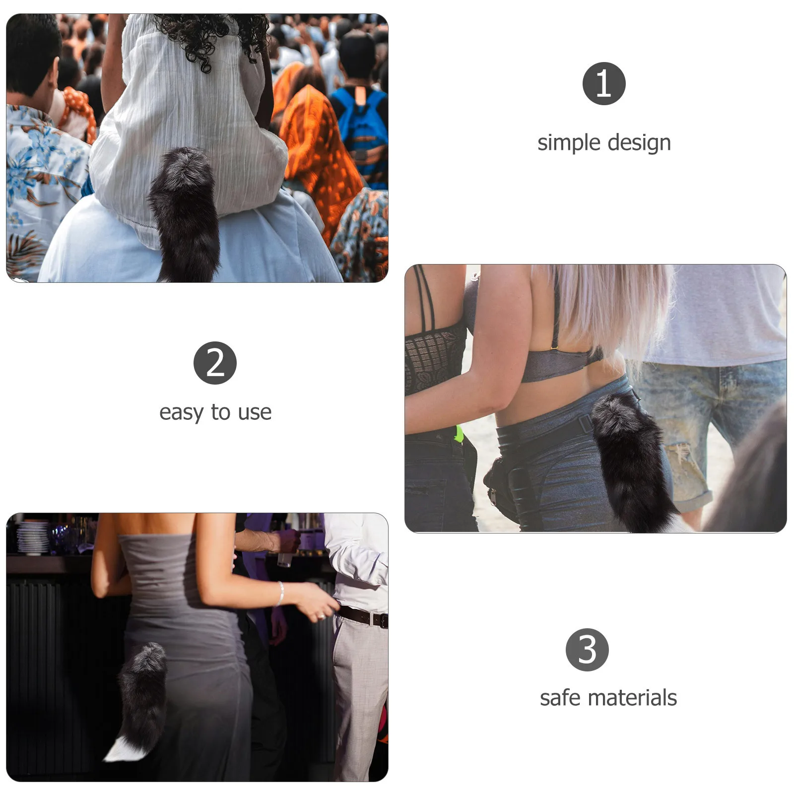 

Fox Tail Animal Costume Accessory Durable Magnetic Closure Cute Tail Prop for Cosplay Party Dress Up Performance