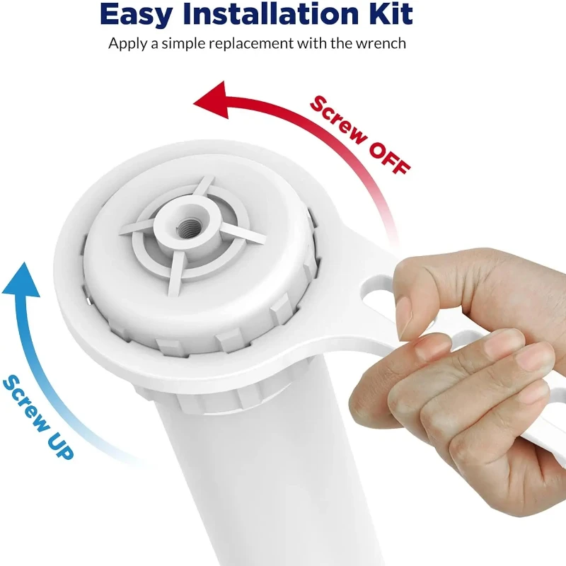 1812/2012 24-150 GPD Reverse Osmosis Membrane Filter Housing Replacement with Elbow Fittings, Housing Wrench, Check Valve