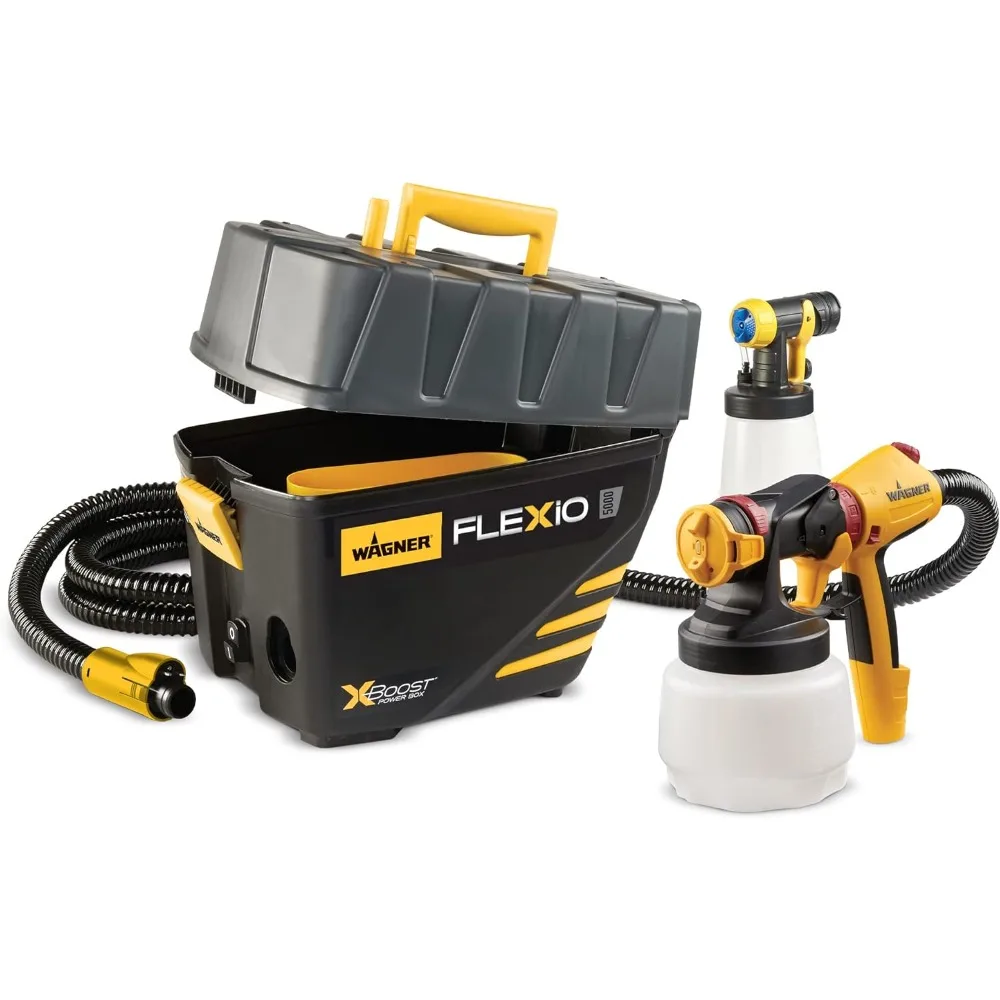 0529091 FLEXiO 5000 Stationary HVLP Paint Sprayer, Sprays Most Unthinned Latex, Includes two Nozzles, iSpray Nozzle