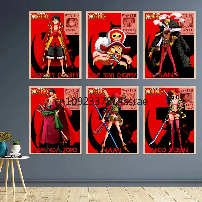 

Japan Classic Anime One Piece Luffy Unframed Canvas Print Poster for Living Home Home Decor Cartoon Wall Art Picture Painting