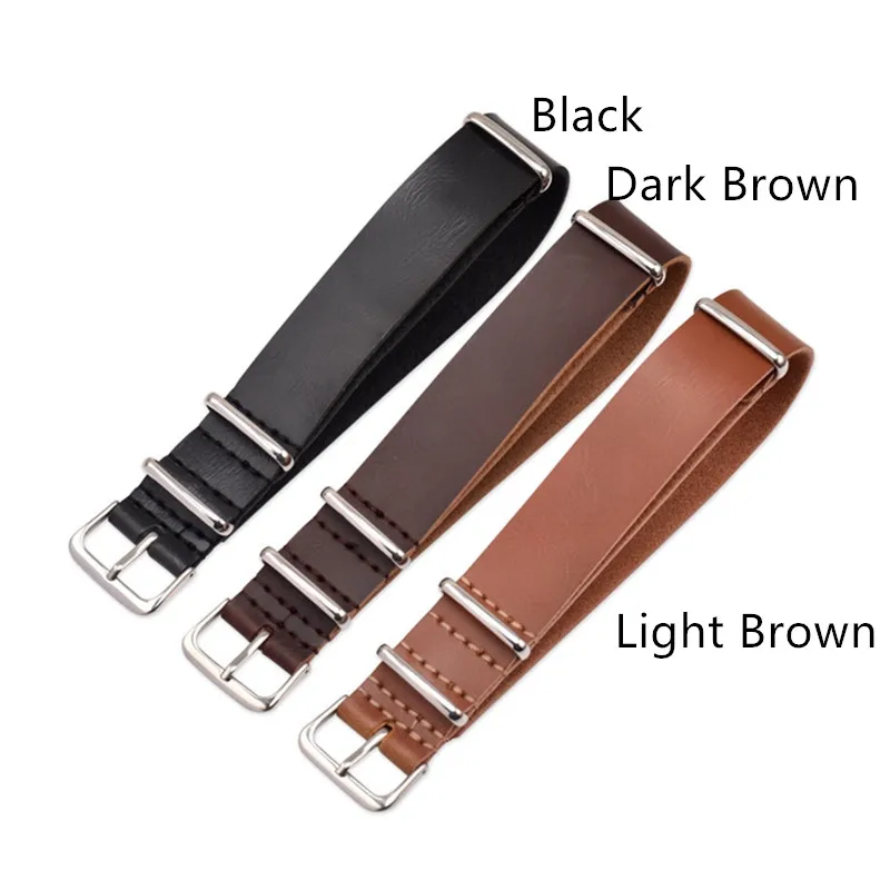 18mm 20mm 22mm Black Brown  PU Leather Watch Strap  Bracelet Replacement Wrist Accessories Men Women Watchband