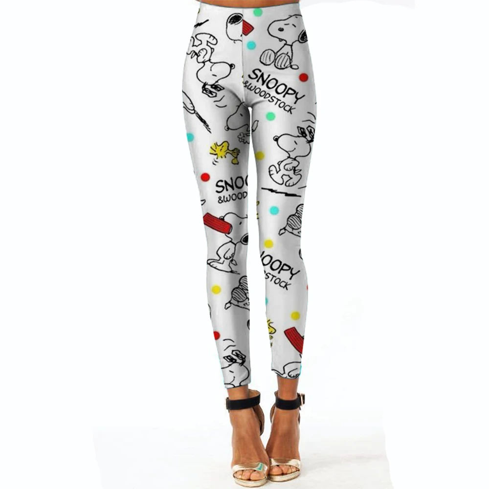 Snoopy leggings para mulheres inverno confortável calças quentes magro kawaii dos desenhos animados cinnamoroll bonito calças femininas longas johns