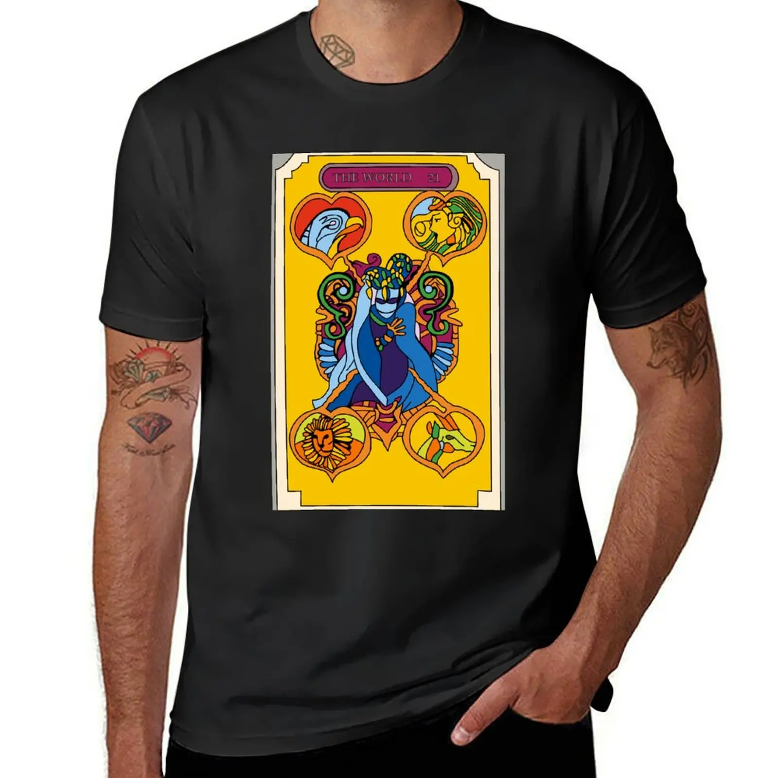 The World JoJo Tarot Card - HD T-Shirt Blouse animal prinfor boys vintage men clothings