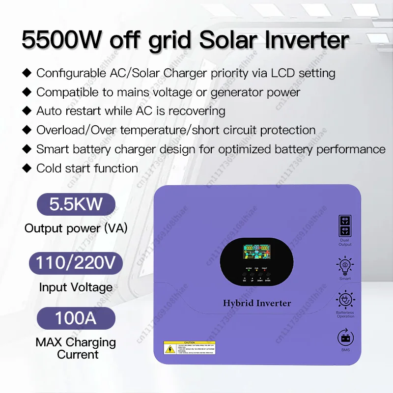 Price High Power AC Household 3.5kw 5.5kw Pure Sine Wave Solar System Hybrid Inverter
