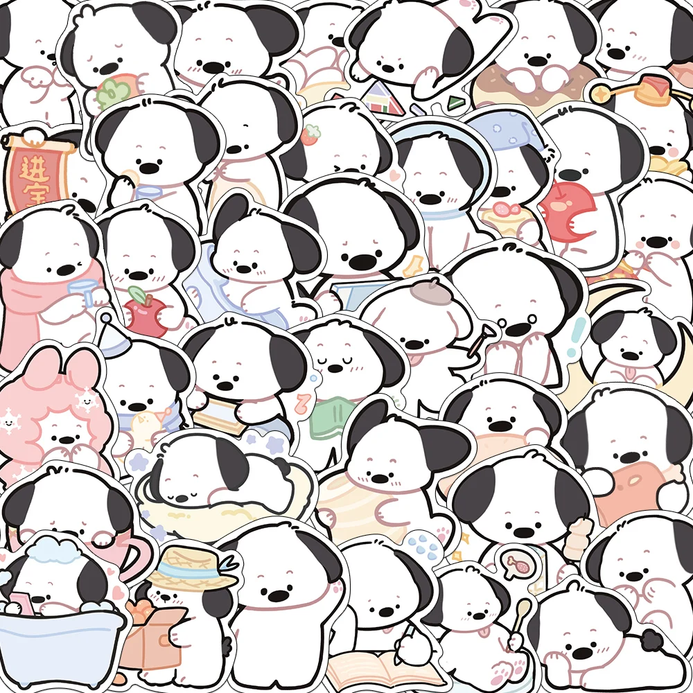 10/20/40pcs Cartoon black and white puppy Stickers Decals Cartoon Graffiti DIY  Notebook Luggage Wall Decoration PVC Sticker