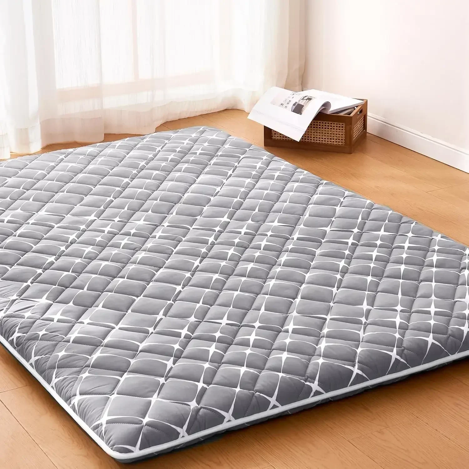 Foam Japanese Floor Mattress Futon Mattress,100% High Density Comfortable Foam, Thicken Tatami Mat Sleeping Pad,Foldable & Porta