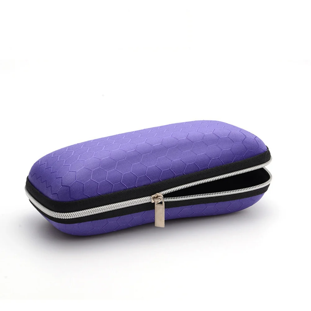 

1pc Eva Glasses Case Honeycomb Pattern Lightweight Durable Eyeglass Protector For Sunglasses Eyewear Box Zipper Closure