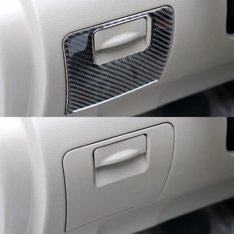 For 08-13 Toyota Highlander Car Interior Modification Carbon Fiber Driver's Seat Storage Box Panel Sticker Autos Accessories