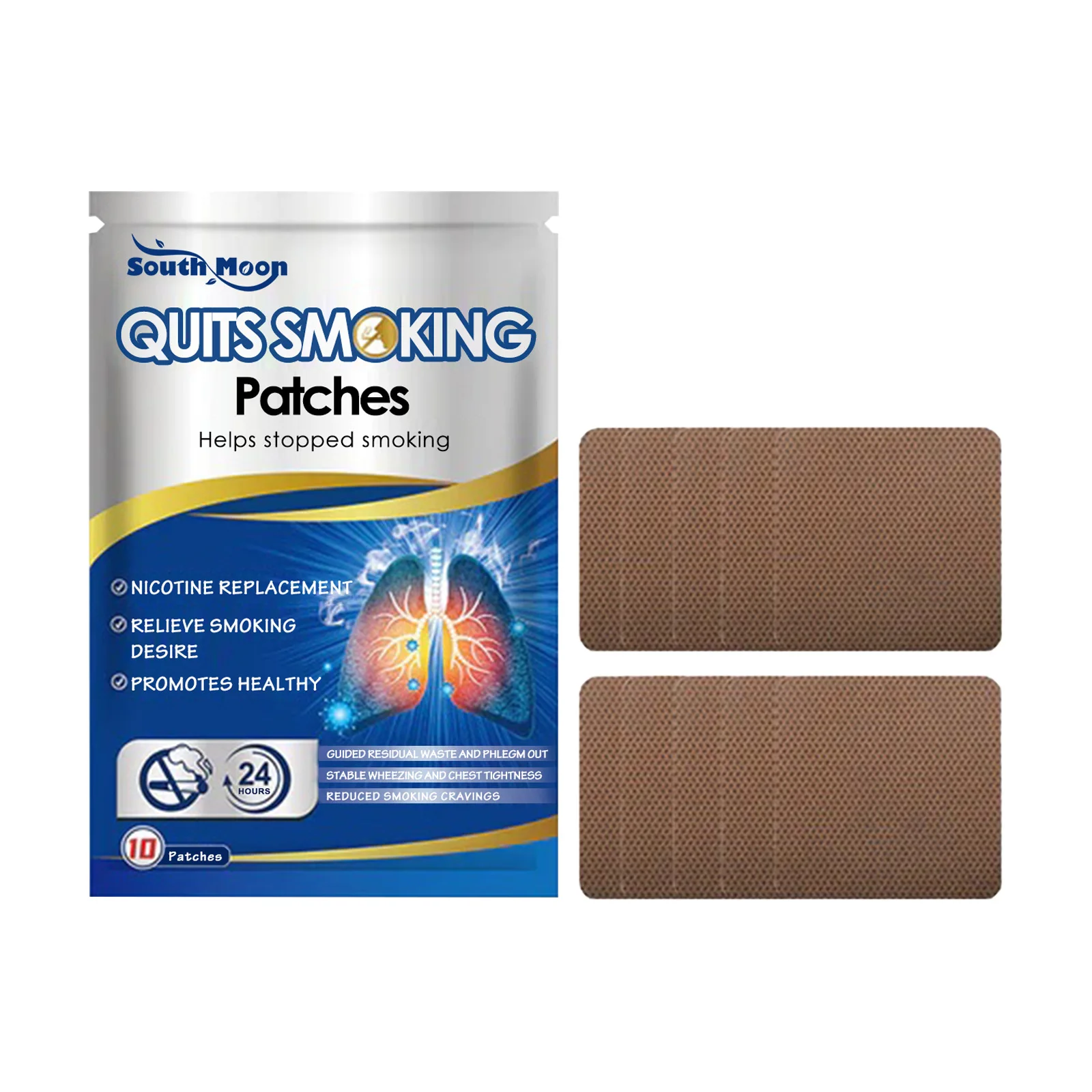 Natural Herbal Stop Smoking Aid Sticker, Anti Smoke Patch, Elimine o desejo de fumar, Prevenção Eficaz, Cuidados de saúde, Pare de fumar