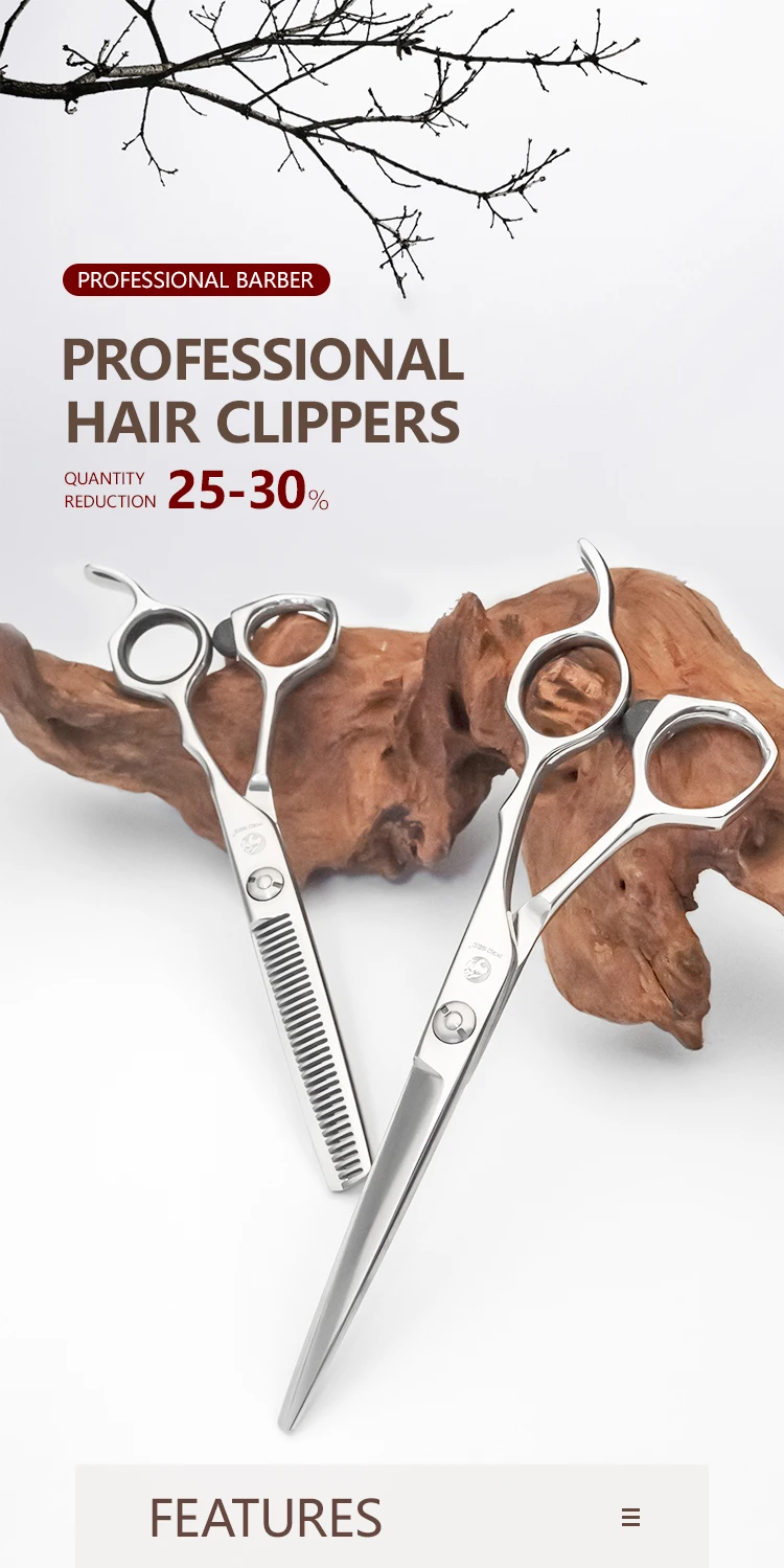 Professionelle VG10 Edelstahl-Haarschere für die rechte Hand, Haarpflegeschere von Direct Factory, Friseur-Scheren-Werkzeug-Set – Detail 3