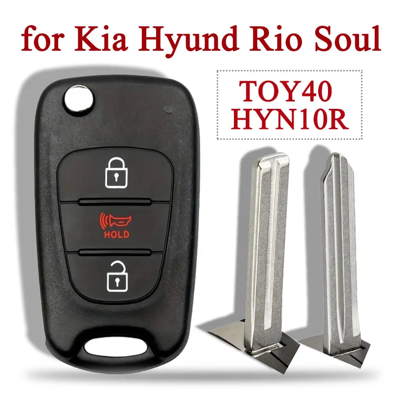 

Флип-чехол для Kia Hyund Rio Soul for Sportage 2010-2014, 3 кнопки, стартовый чехол TOY40 HYN10R с лезвием