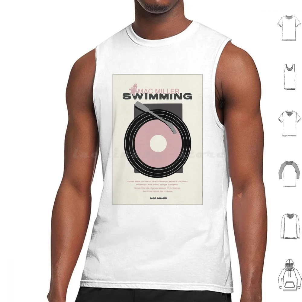Swimming Pink Tank Tops Print Cotton Vintage Aesthetic Cool Miller Tour Music Album Alternative Hiphop Xmas Rapper Christmas