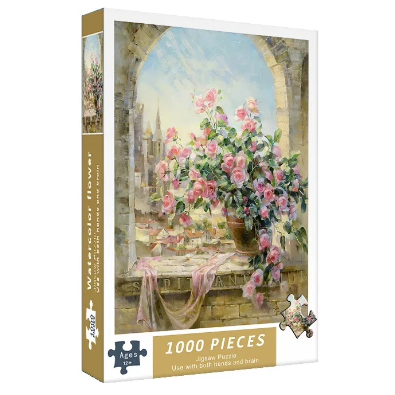 

Adult 1000pcs Puzzle Flower Oil Painting High Difficulty Decompression Girl Educational Toys Birthday Gifts Entertainment Toy