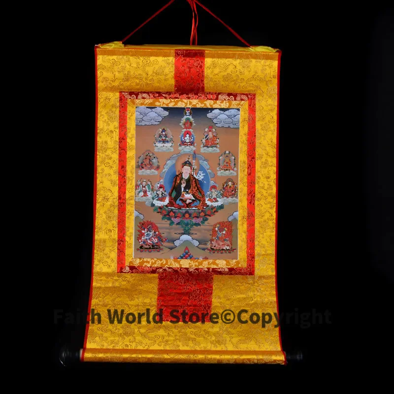 

60 CM Buddha Thang-ga Thangka # HOME Talisman efficacious Protection Tibetan Buddhism Guru Padmasambhava Buddha Hang painting