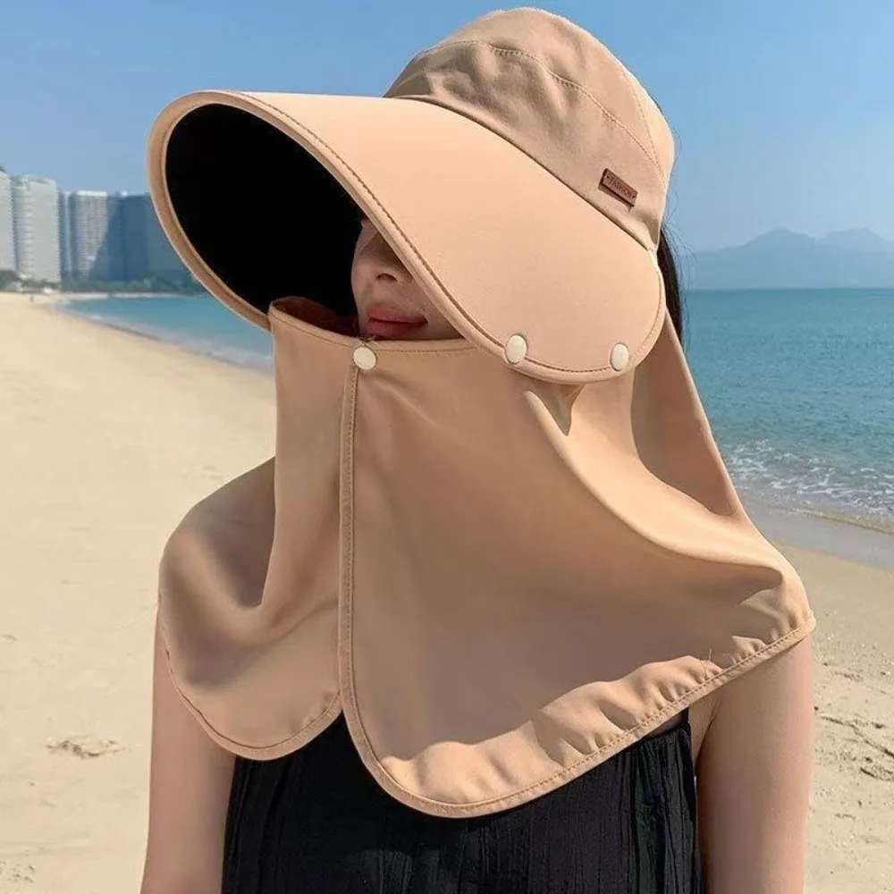 

New Wide Brim Sunshade Shawl Cap Wide-Brimmed Lightweight Visor Sun Hat Breathable Neck Protection Hat Summer Season