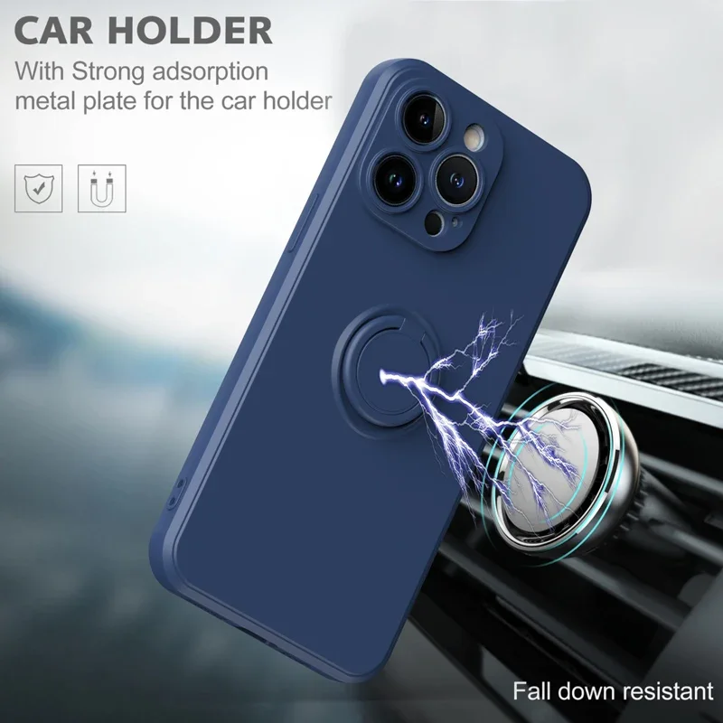 Luxury Ring Holder Silicone Case For iPhone 15 14 13 12 Pro Max X XS XR 8 7 Plus SE 2020 iPhone13 iPhone14 12Pro Silicon Cover