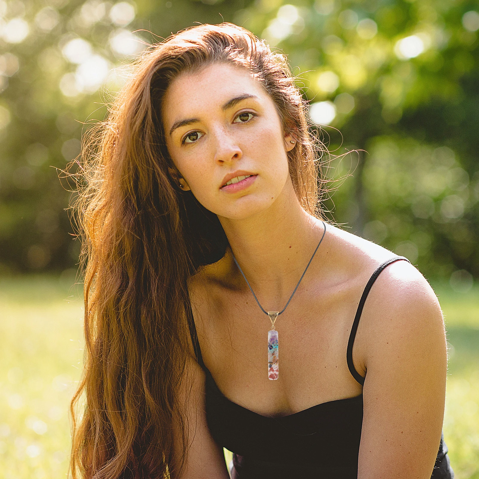 

10pcs Crystal Pendant Necklace Delicate Clavicle Stone Decorative Evil Eye Fashion Female Accessory Party Gift