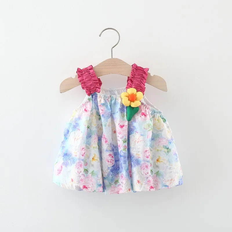 

Baby Girl's Shirt 1-4 Years Old Girl's Summer Suspender Skirt Lightweight Cool Korean Style Sweet Cute Girl's Summer Dresses