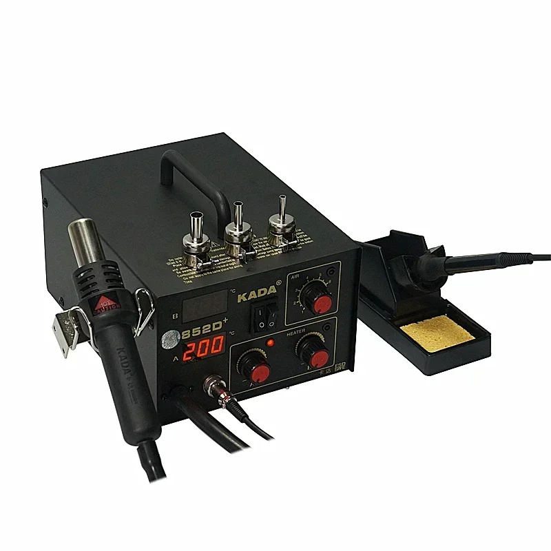 110V 220V KADA 852D+ Hot Air Gun and Solder Iron 2 in 1 BGA Soldering Station SMD Repairing System