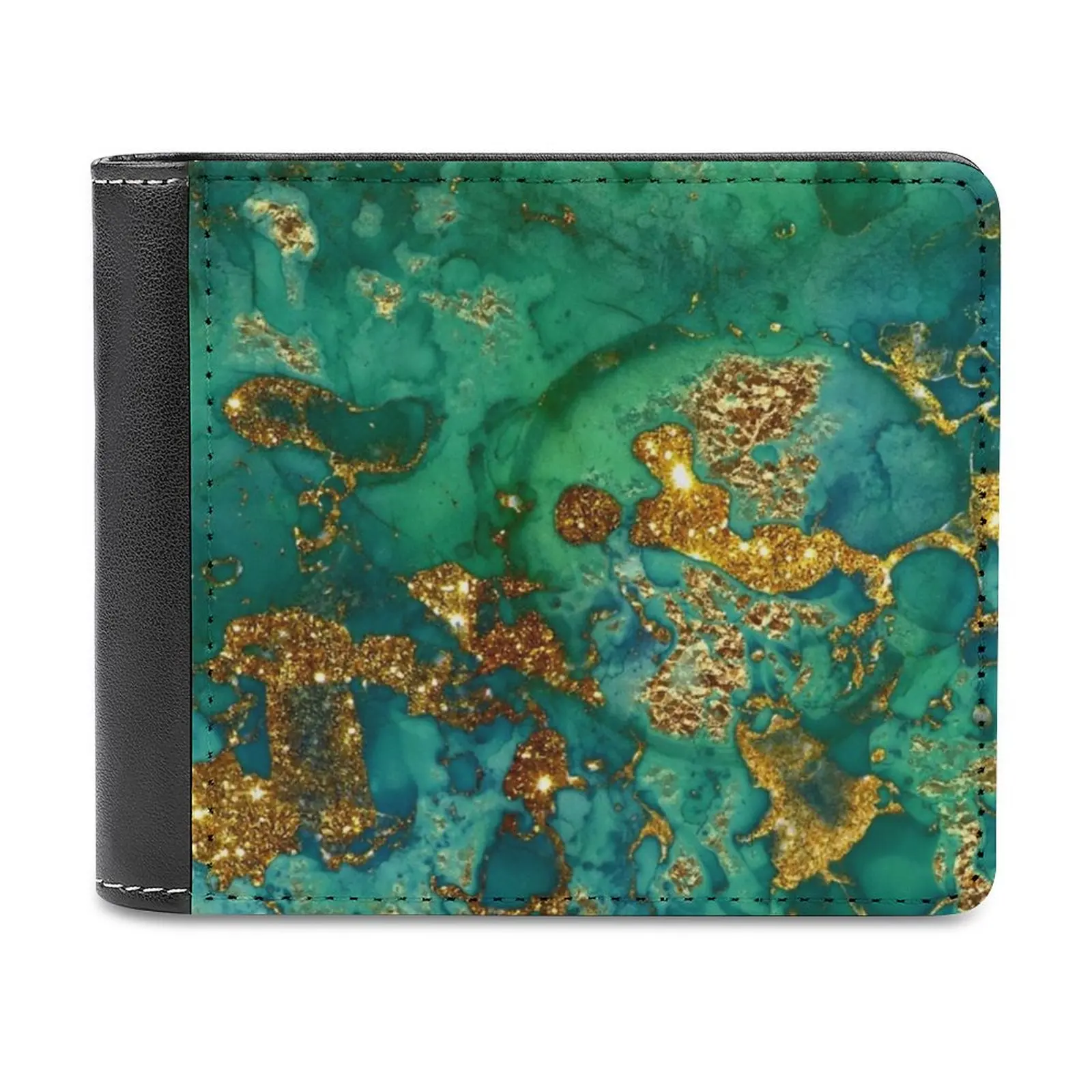 

Сверкающий золотой блеск на зеленом и синем искусственном мраморе, новые мужские кошельки из искусственной кожи, мужской кошелек высокого качества, стильный мужской кошелек
