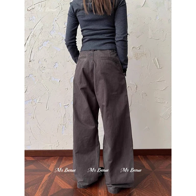 ZHIZOU Women Brown Gothic Baggy Y2k Jeans Vintage Boyfriend Jean Pants Japanese 2000s Harajuku Oversize Denim Trousers Autumn