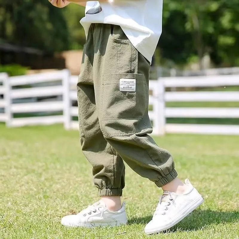 

Boys' Pants Cotton And Linen Summer Thin Style New Mosquito Repellent Pants Handsome And Casual Loose Fitting Pants