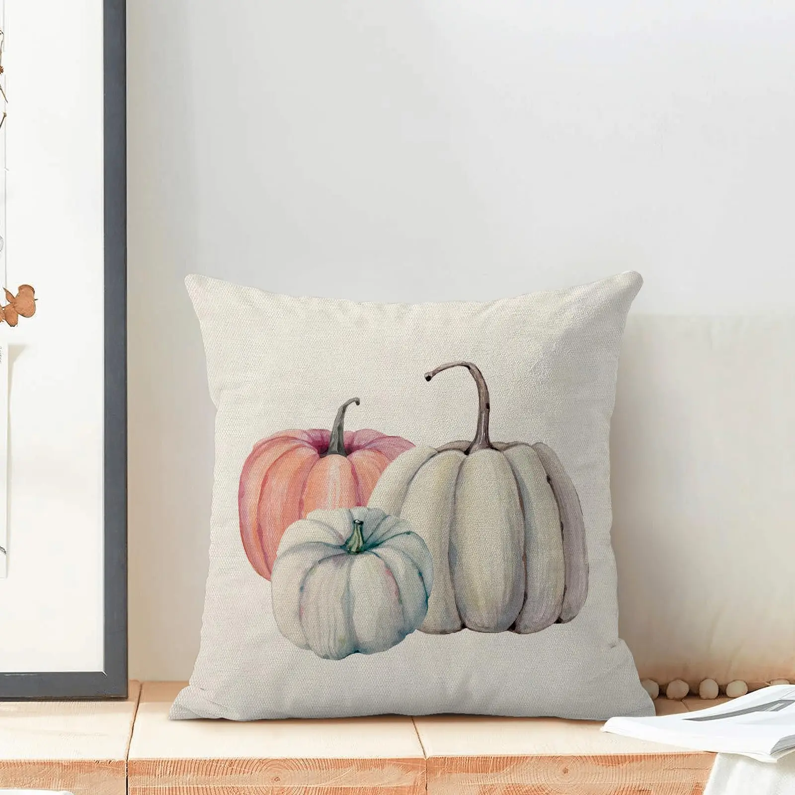 Fall Decor Pillow Covers 18X18 Inch Set of 2 Throw Pillow Cases Autumn Pumpkin Cushion Cases Thanksgiving Decor for Couch Sofa