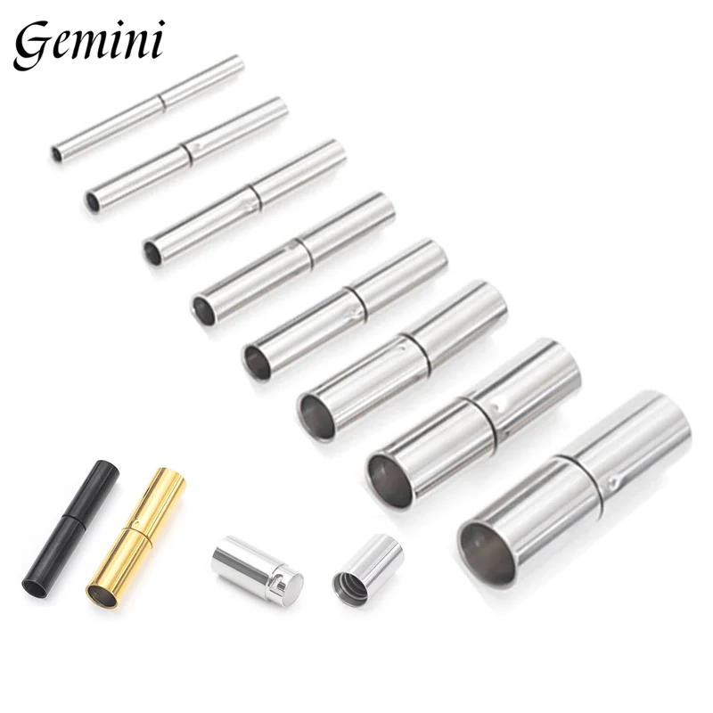 

10Pcs 316L Stainless Steel Spring Clasps PushLock Buckle Connector Buckle Safety Lock Clasp Wax Rope Bracelet Diy Jewelry Making