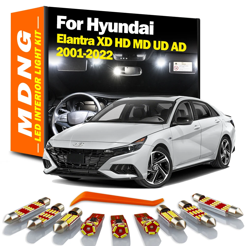 MDNG For Hyundai Elantra XD HD MD UD AD 2001-2019 2020 2021 2022 Vehicle LED Interior Dome Map Light Kit Car Led Bulbs Canbus