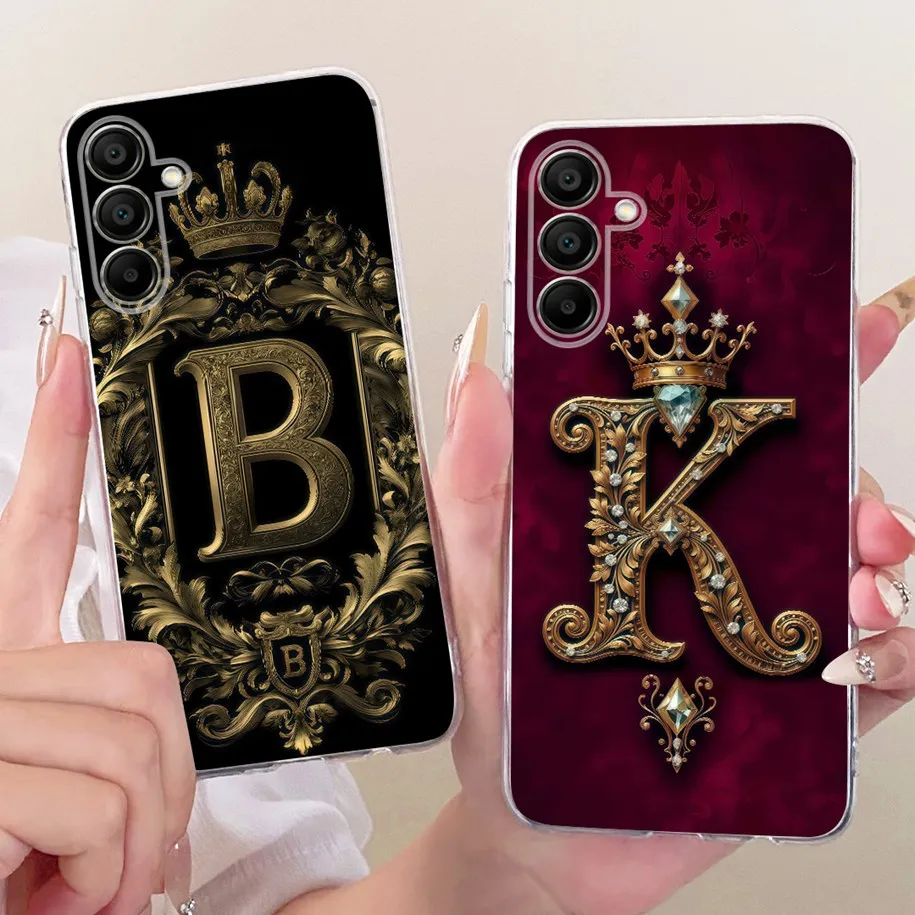 Fall Für Samsung Galaxy A16 A26 A36 A56 5G Abdeckung Luxus Brief Crown Weiche Silikon Abdeckung Für Samsung A16 4G EINE 16 GalaxyA16 Funda