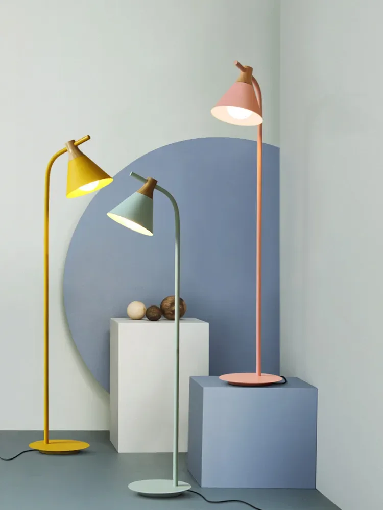 Nordic floor lamp modern simple creative   bedroom study color macarone