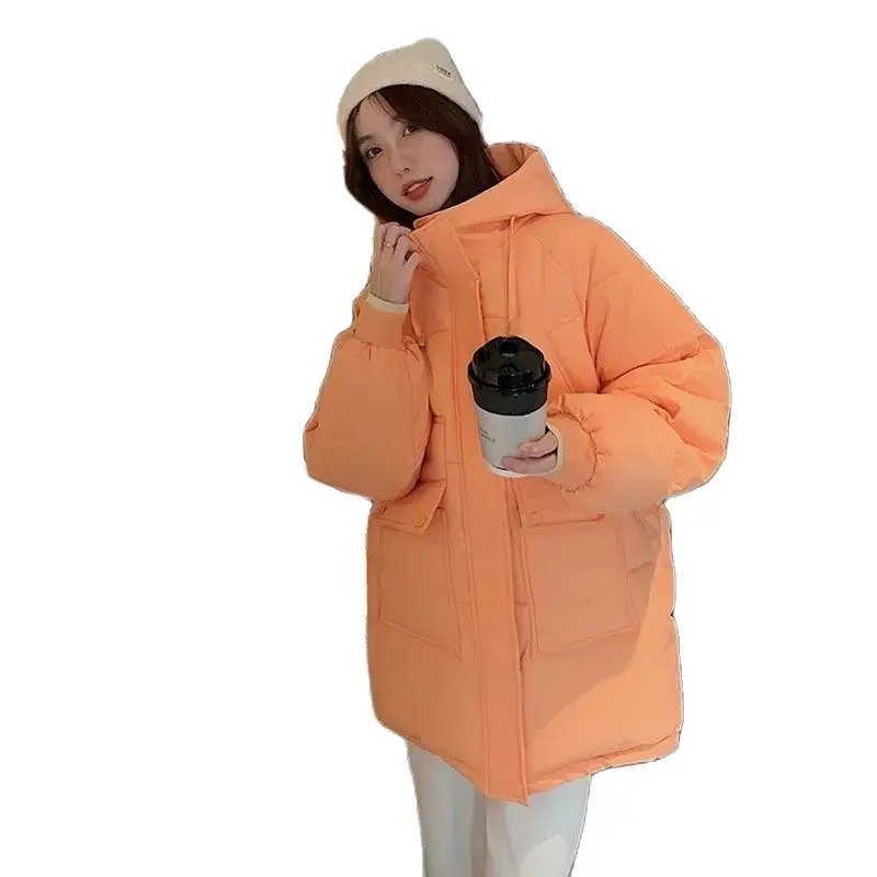 

Winter 2023 New Down Cotton-Padded Zipper Jacket Women's Coat Long Loose Versatile Hooded Warm Comfortable Fashion Outcoat