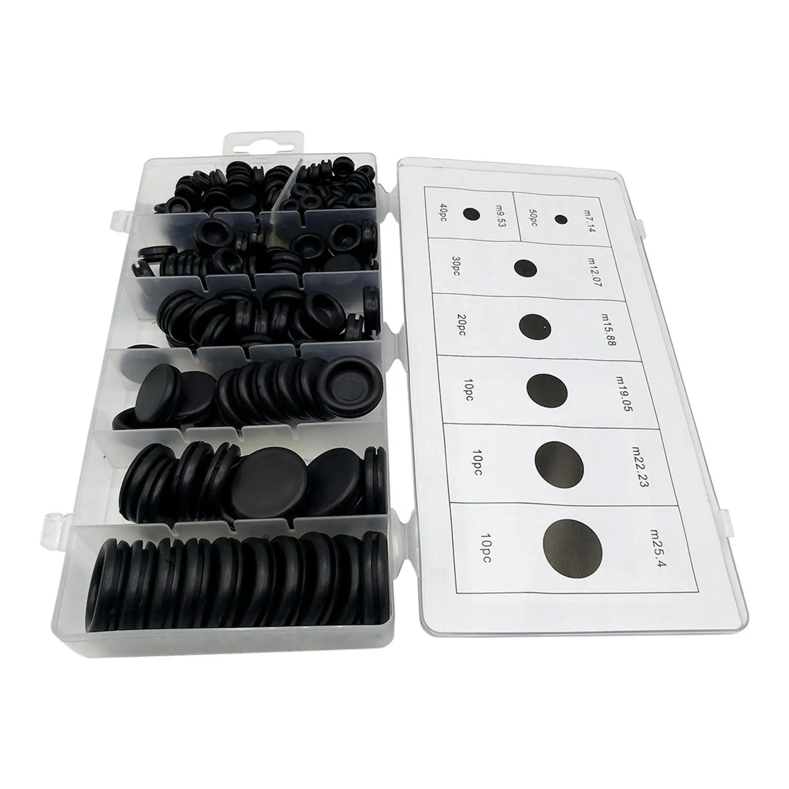 Kit de arandelas de goma para cables eléctricos, cortafuegos, surtido de enchufes para orificios, 170 piezas