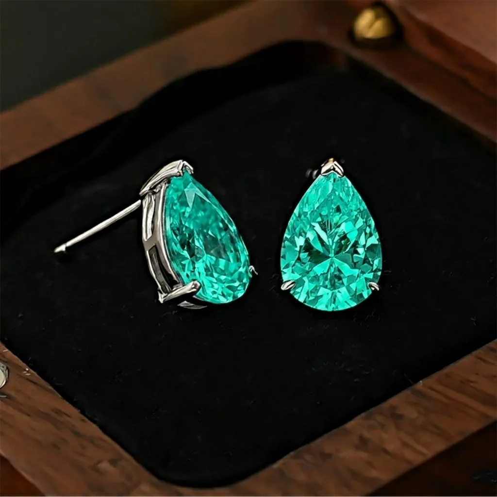 2026 Neue Produkteinführung - Meistverkaufte Diamant-Paribadeni-Eis-Schnitt Lange Kissenförmige Weiße Zirkonium-Ohrringe aus Reinem Silber, Einfach – Detail 15