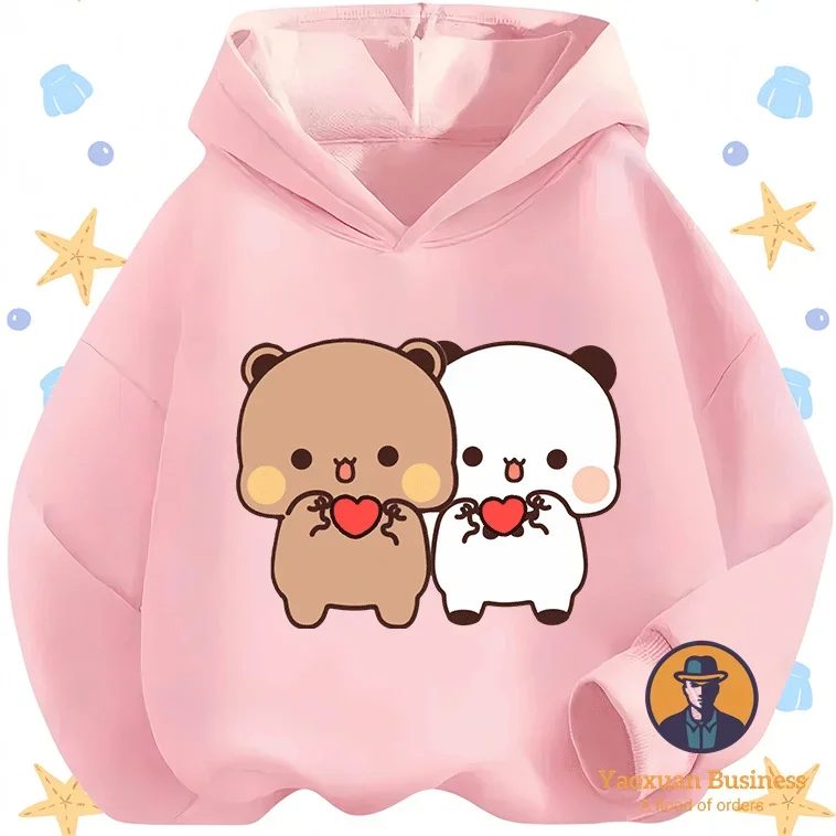 Chique 2025 Yier meninos moletom com capuz fofo desenho animado estampado quente à prova de vento outono inverno moda
