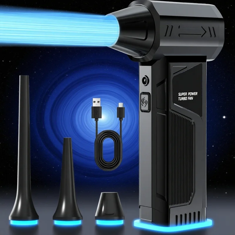 

990000RPM Jet Blower 160g Strong Airflow High Power Handheld Dust Blower Screen Display LED Lighting Portable Car Vacuum Cleaner