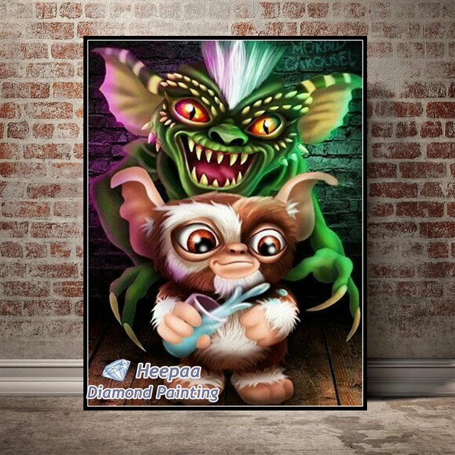 Gremlins The Wild دفعة الخيال فيلم كامل الماس مجموعات الطلاء لتقوم بها بنفسك الرعب Gizmo شريط الفن عبر غرزة فسيفساء ديكور المنزل