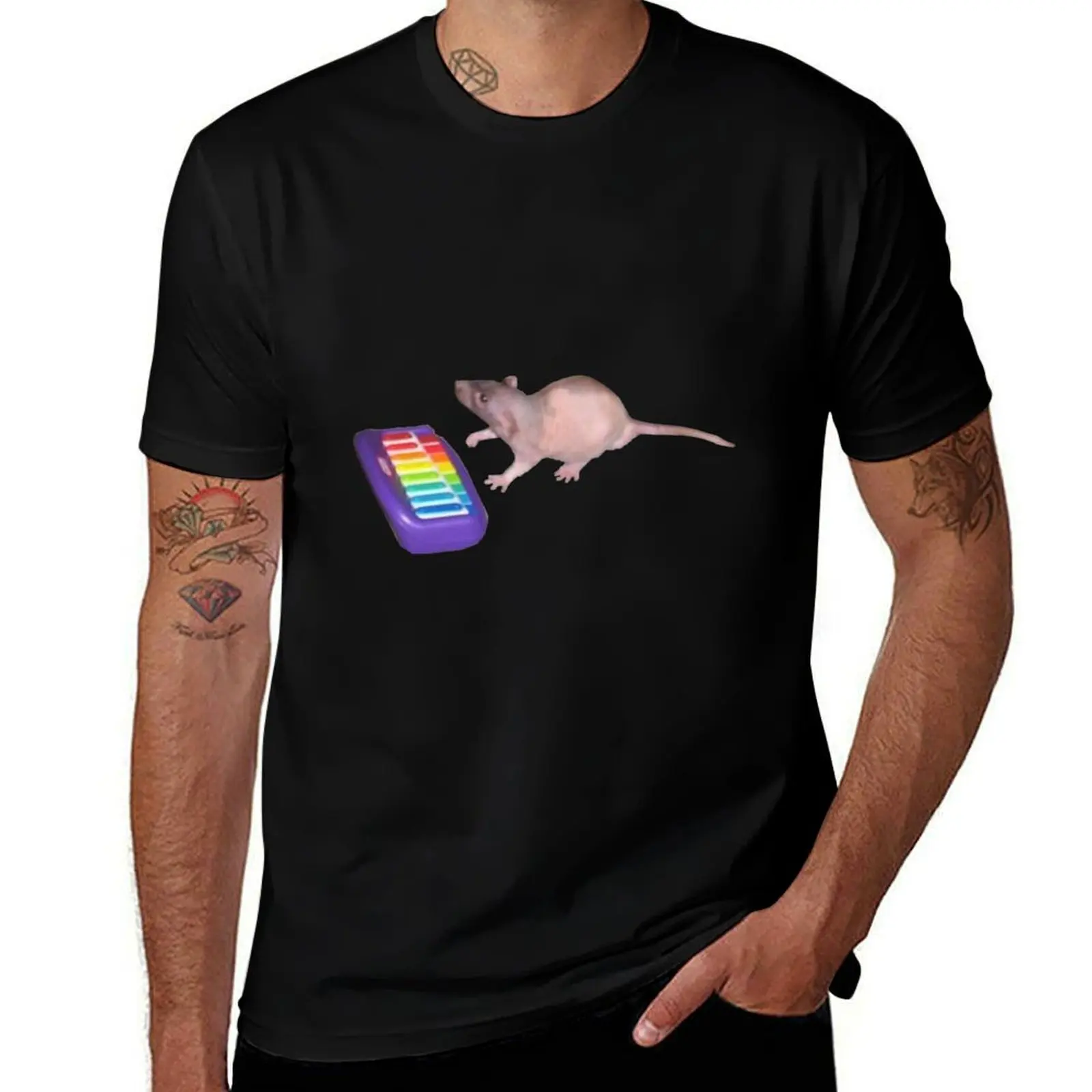 neil banging out the tunes T-Shirt Sports Casual Short Sleeve Cotton Tee T-Shirt