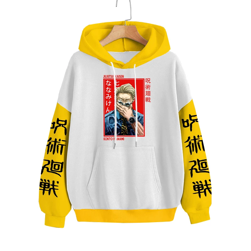 Jujutsu Kaisen Nanami Kento Anime Hoodies Harajuku Sudaderas Plus Size Cartoon Hip Hop Women Men Autumn Winter Sweatshirts