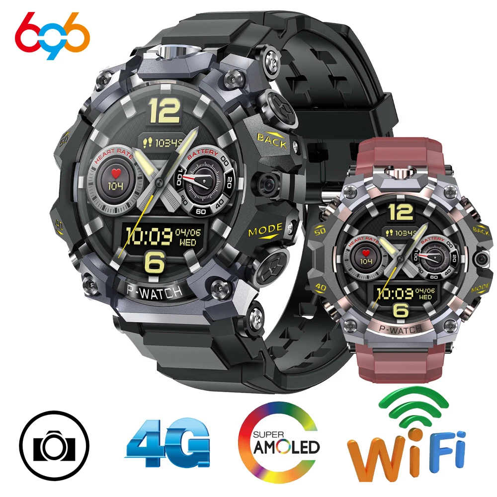 

3+32G Smart Watches 800W+200W Dual Camera 4G Video Call Men Smartwatch Waterproof AMOLED GPS WIFI Multi Sport Mode APP Download