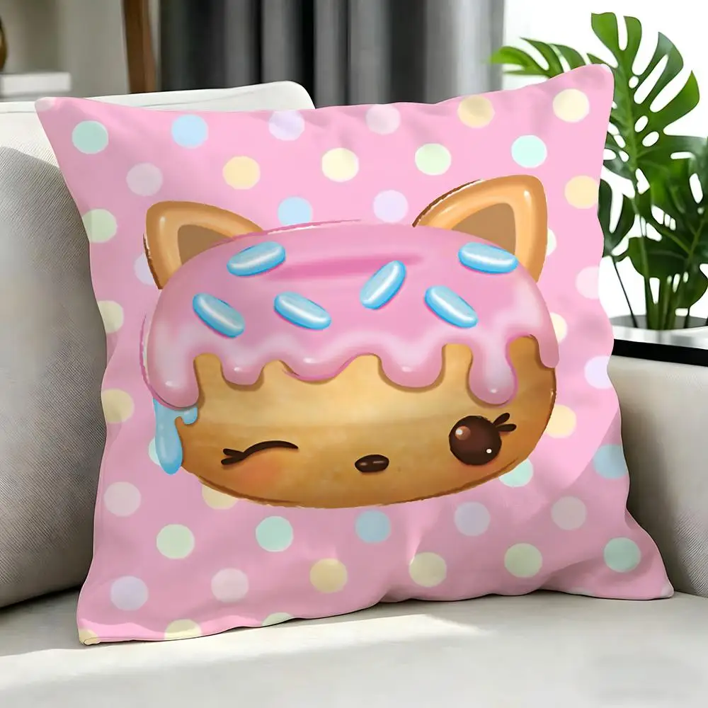Niedliche Num Noms Kissenbezüge, Kissenbezug-Set, 4-teilig, 50 x 50, 45 x 45, 40 x 40, Kissenbezug, dekorativ, für Sofa und Heimdekoration – Detail 7