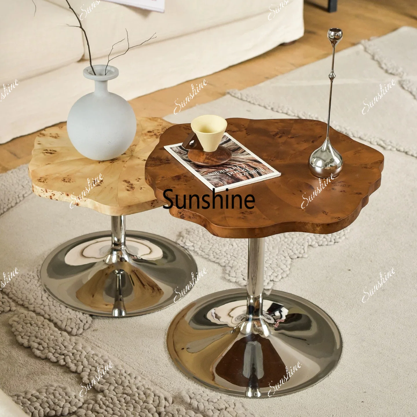 French tree tumor living room coffee table special-shaped irregular corner table