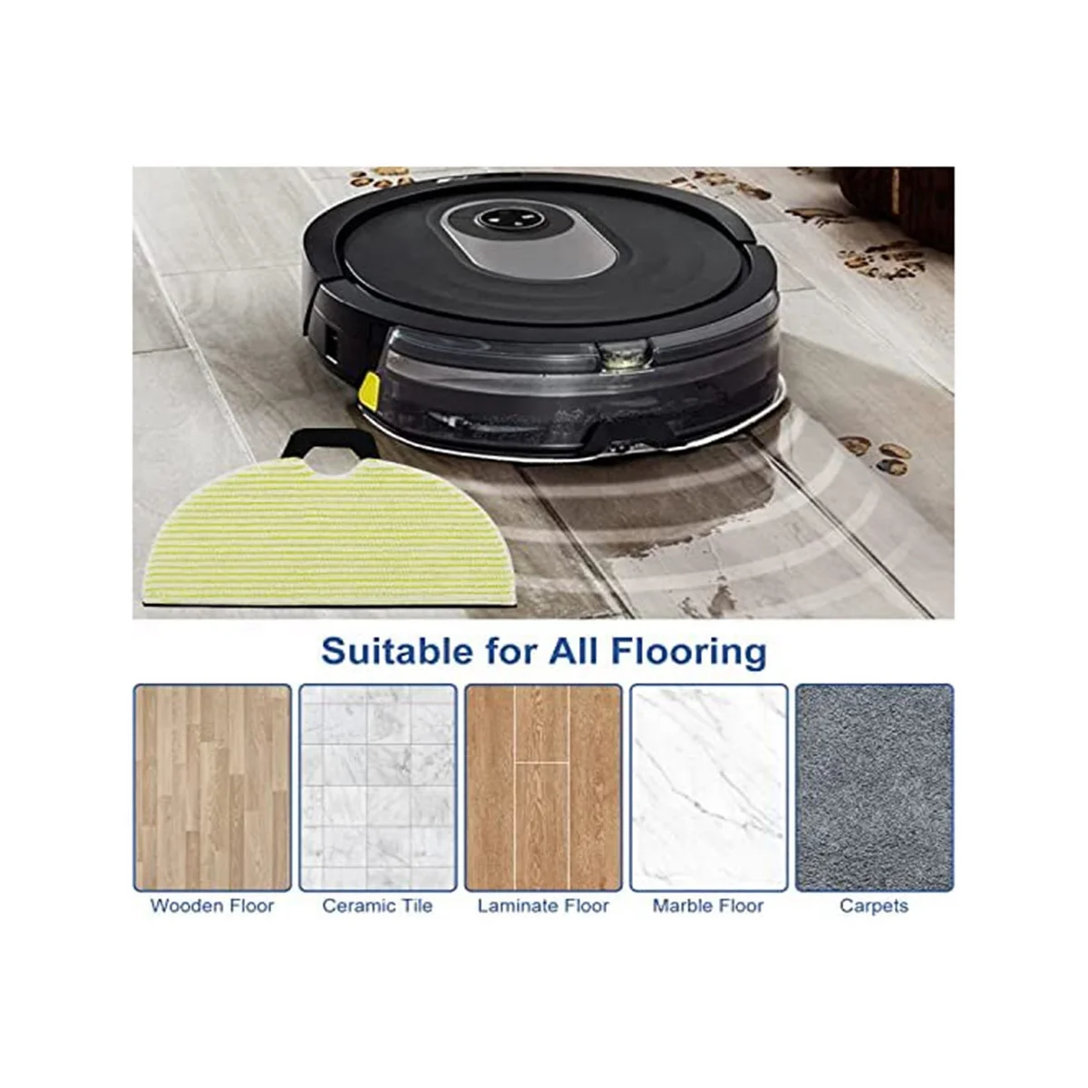 เปลี่ยนPadสําหรับRV2001WD RV2002WD AV2001WD RV2000WDหุ่นยนต์เครื่องดูดฝุ่นสูญญากาศMopเปลี่ยนPad