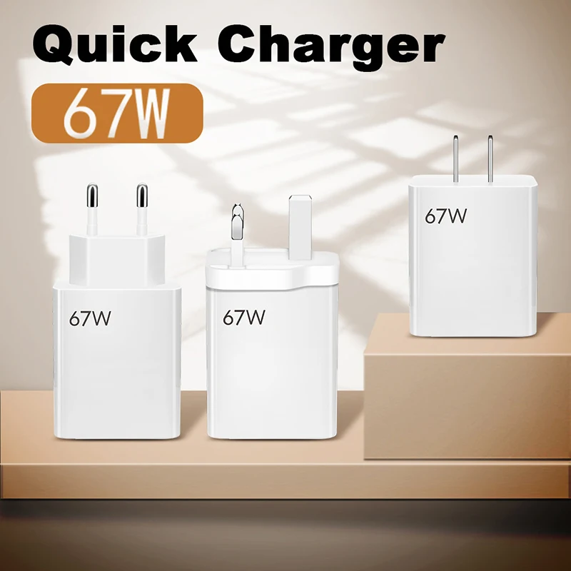 67W USB Charger Quick Charge3.0 Phone Fast Charging Charger Wall Adapter For Xiaomi Poco IPhone 14 13 IPad Chargers