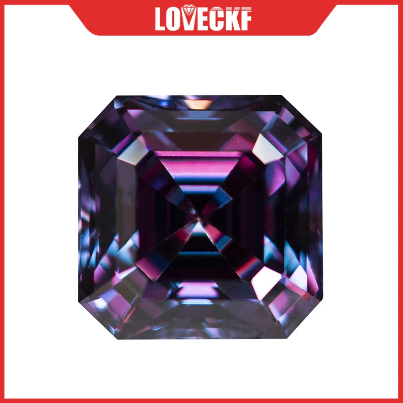 

Королевский фиолетовый муассанит огранки Asscher с сертификатом 0,5-5,0 карата VVS1 Сертифицированный GRA Драгоценные камни Moissanita Пройти тестер бриллиантов